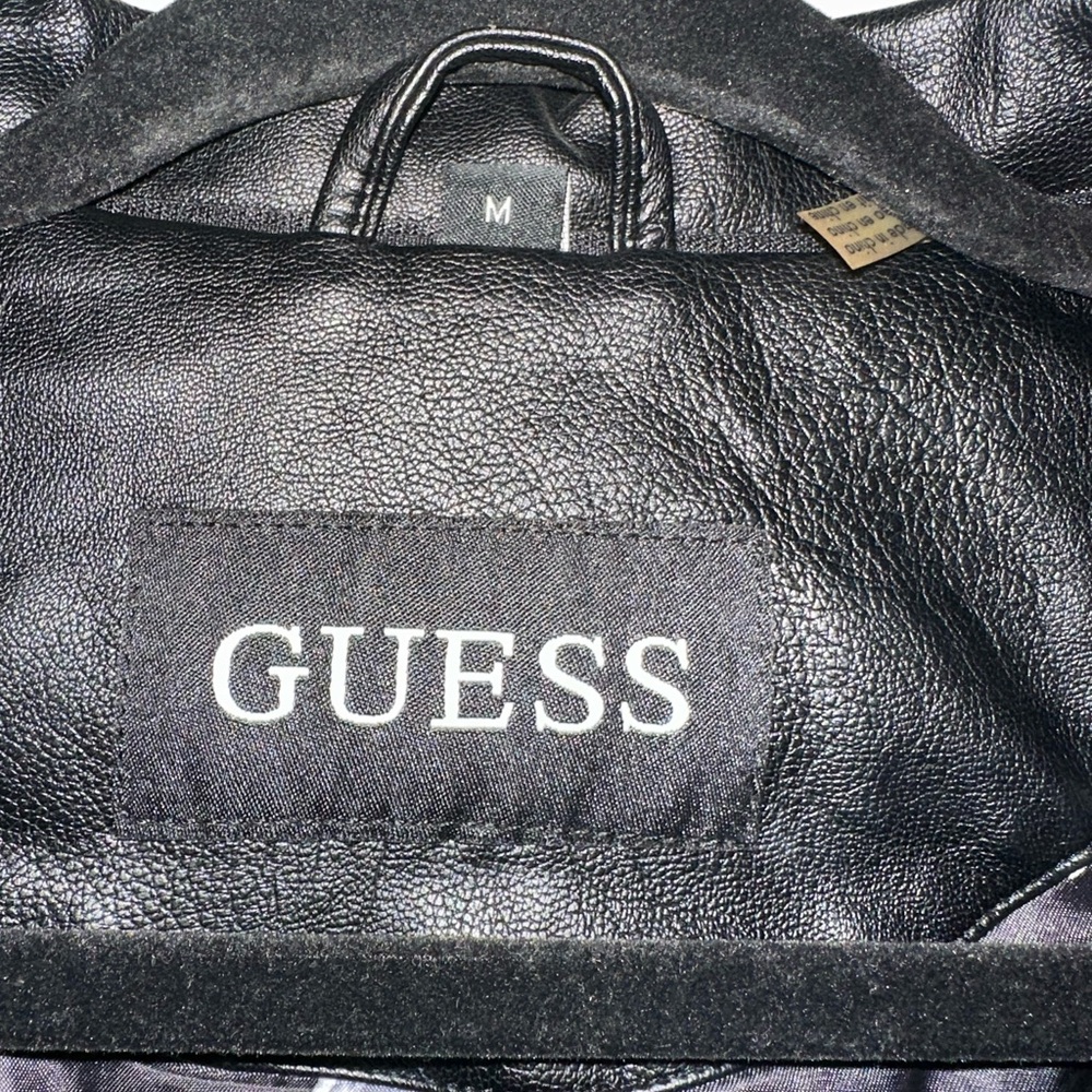 Guess Women's Black Moto Leather Jacket - Picture 3 of 3
